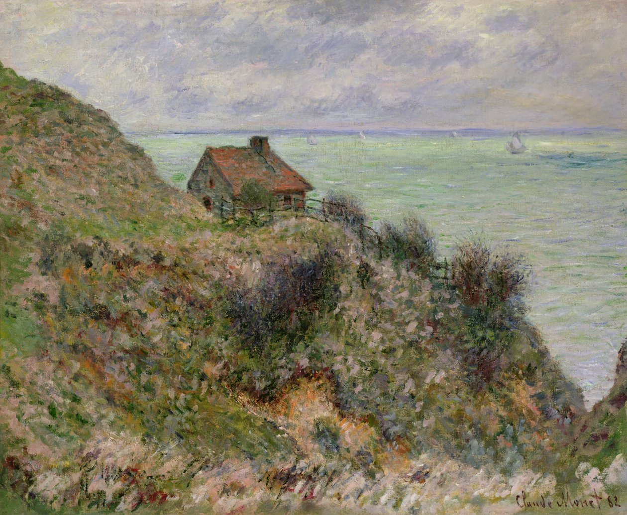 De Hut van de Douanebeambten in Pourville door Claude Monet