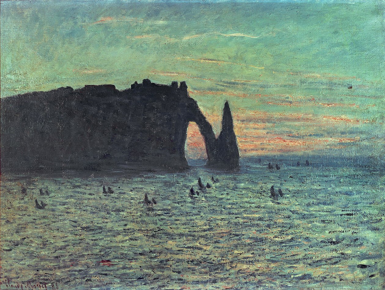 De holle naald bij Etretat, 1883 door Claude Monet