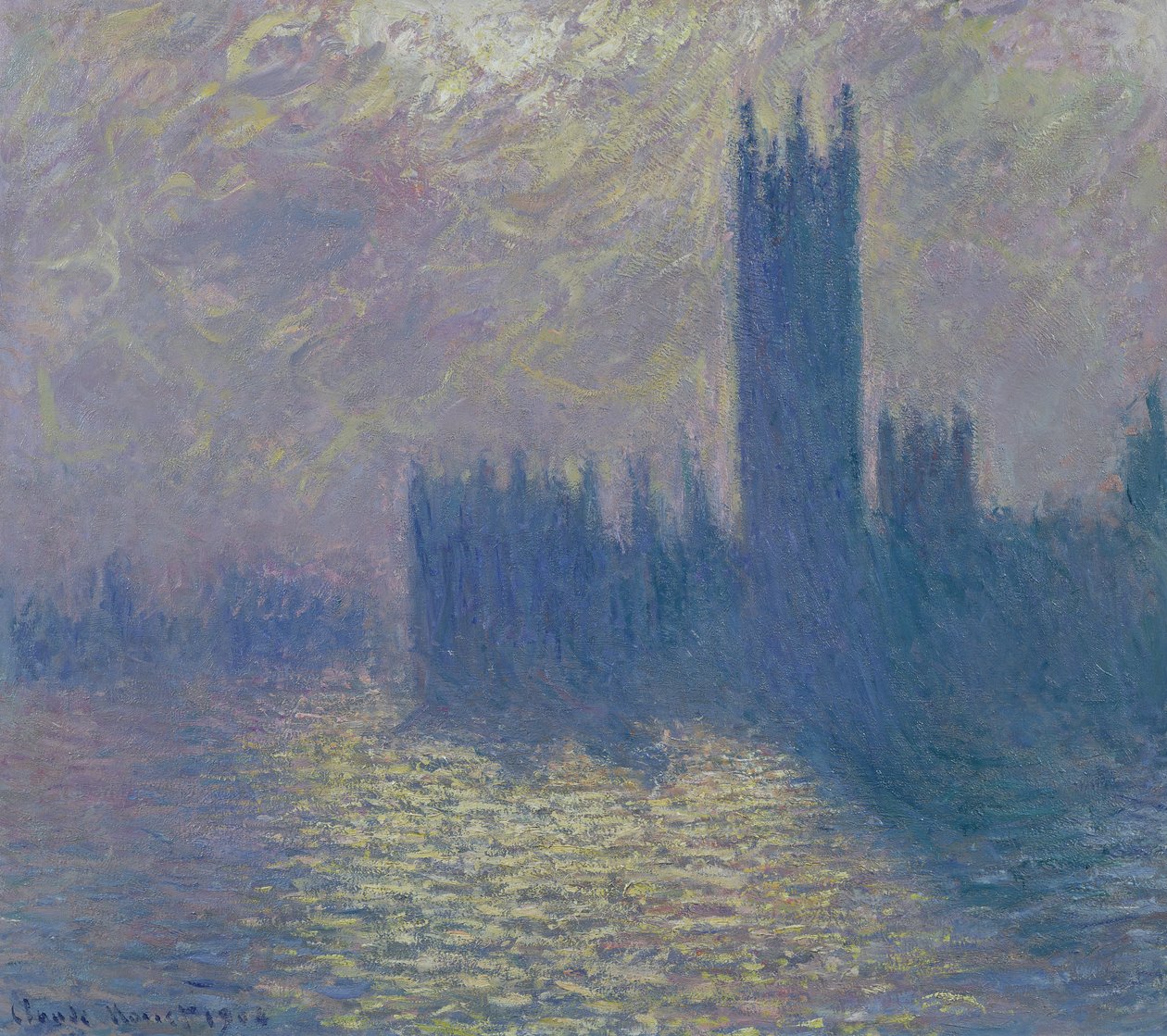 Het Parlement, stormachtige lucht, 1904 door Claude Monet
