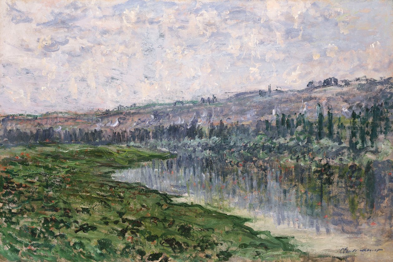 De Seine en de Heuvels van Chantemsle door Claude Monet