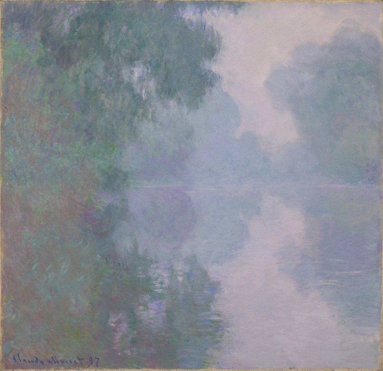 De Seine bij Giverny, ochtendmist door Claude Monet