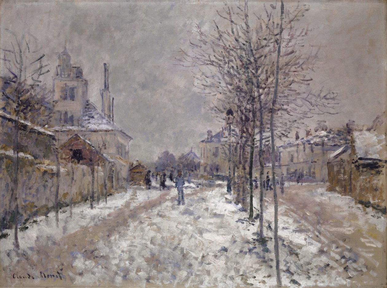 De Met Sneeuw Bedekte Boulevard de Pontoise in Argenteuil, 1875 door Claude Monet
