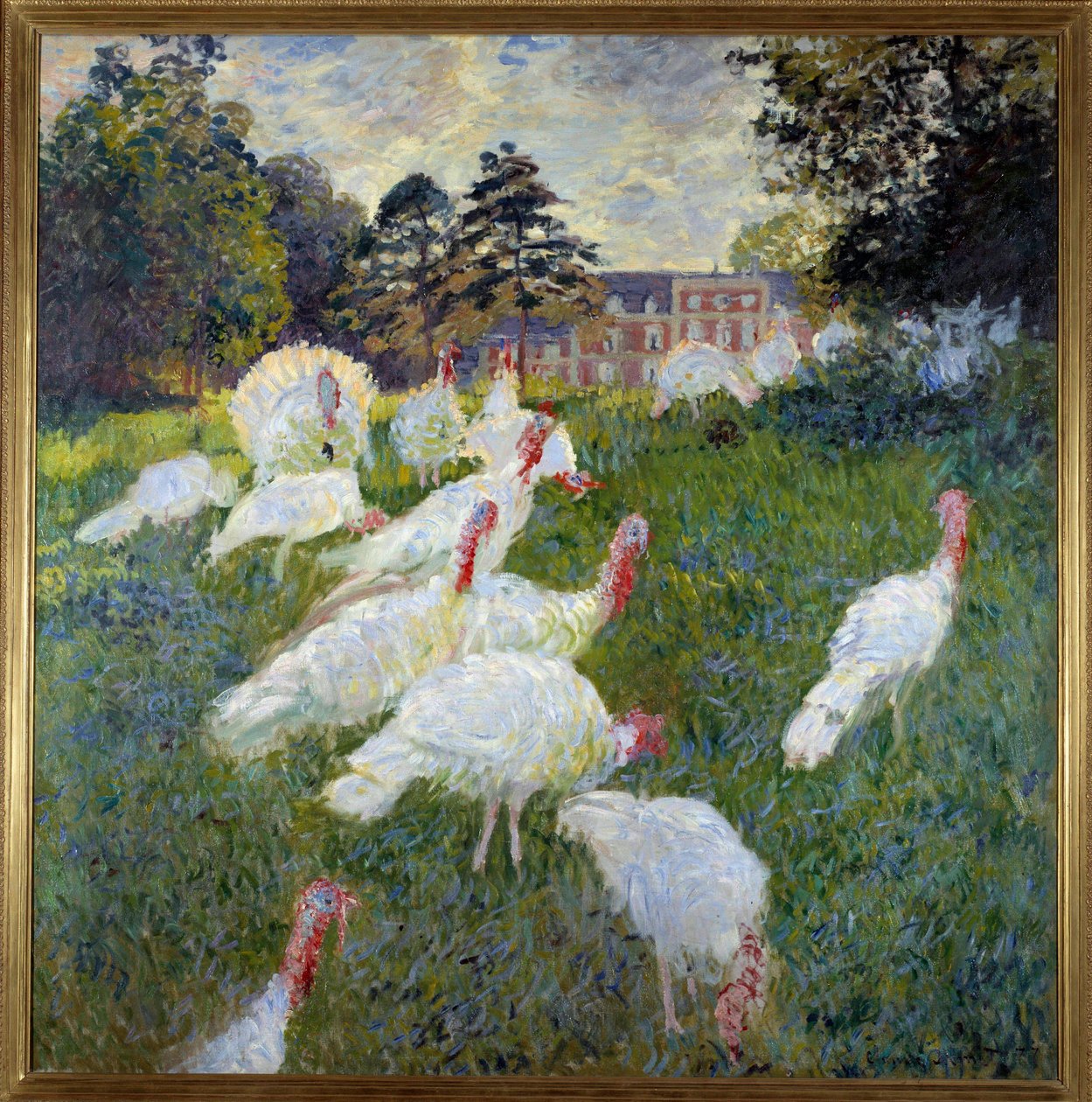 Kalkoenen (Uitzicht op het kasteel van Rottembourg in Montgeron) Schilderij door Claude Monet (1840-1926) 1877 Parijs, Musee d