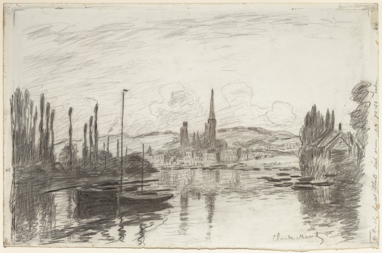 Gezicht op Rouen door Claude Monet