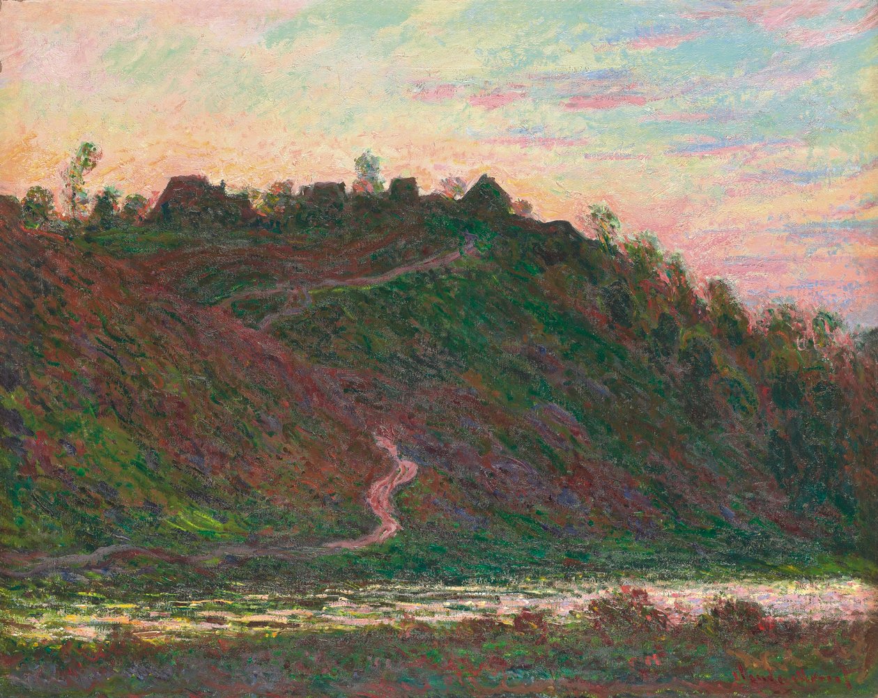 Dorp de la Roche-Blond: avondlicht, 1889 door Claude Monet
