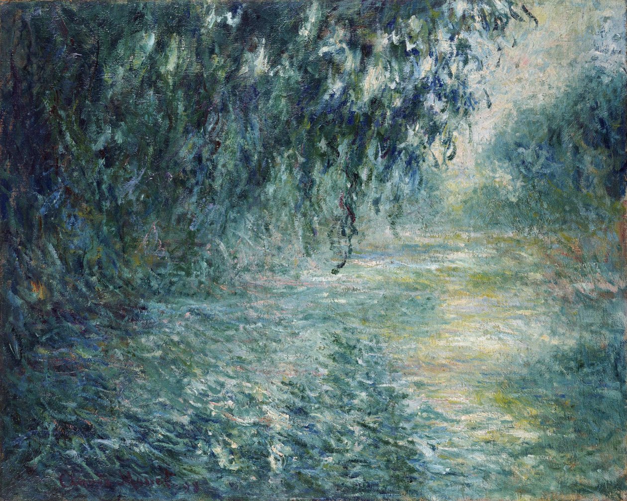 Zicht op de Seine in de vroege ochtend door Claude Monet
