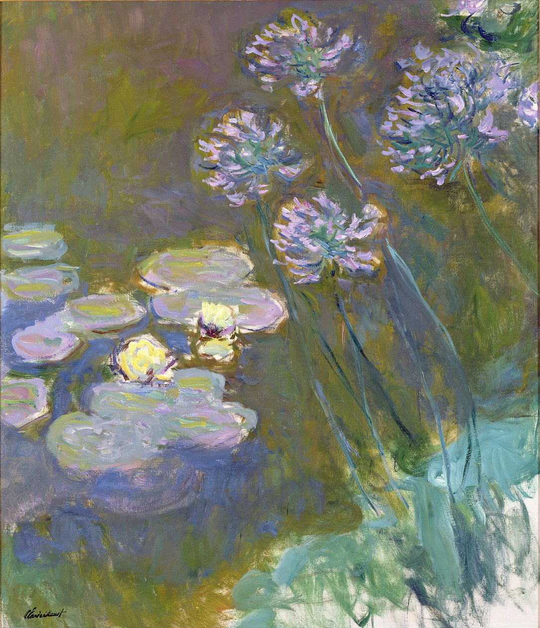 Waterlelies en Agapanthus door Claude Monet