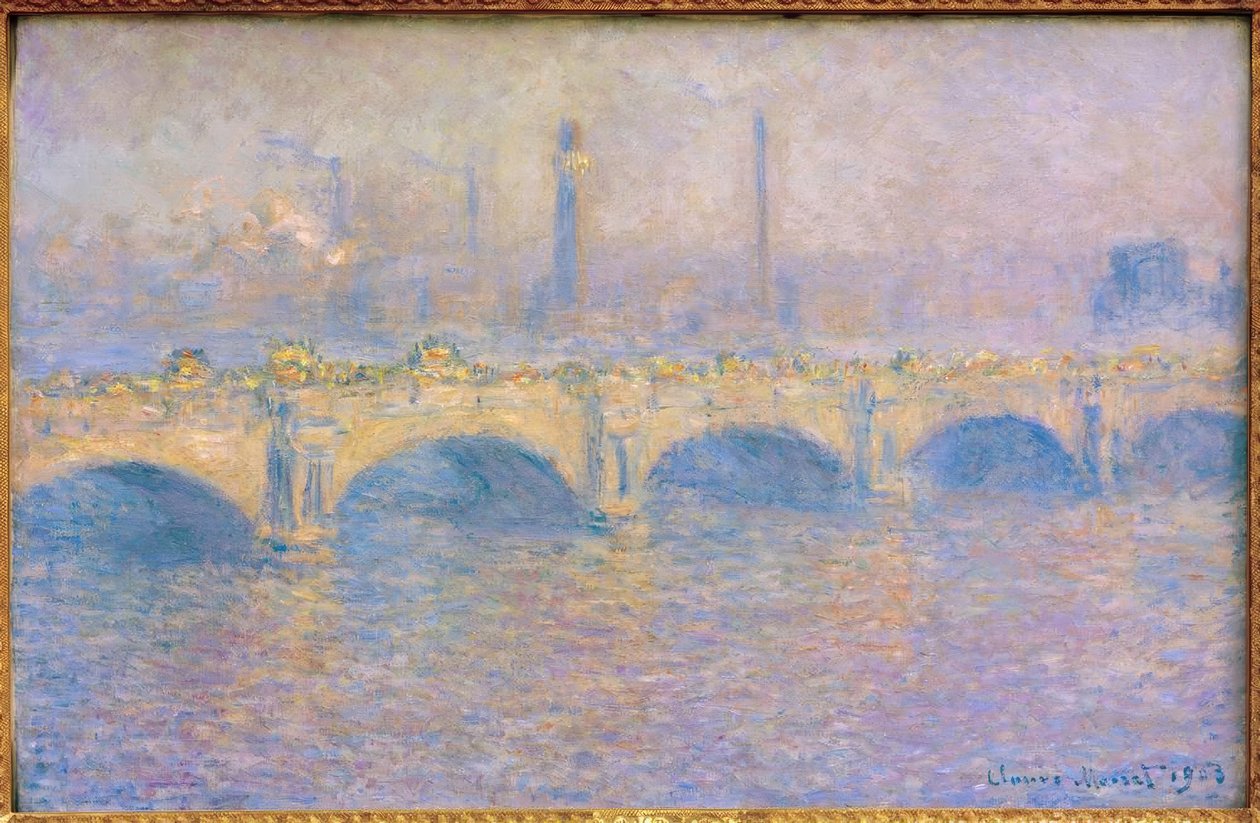 Waterloo Bridge, zonlicht effect door Claude Monet