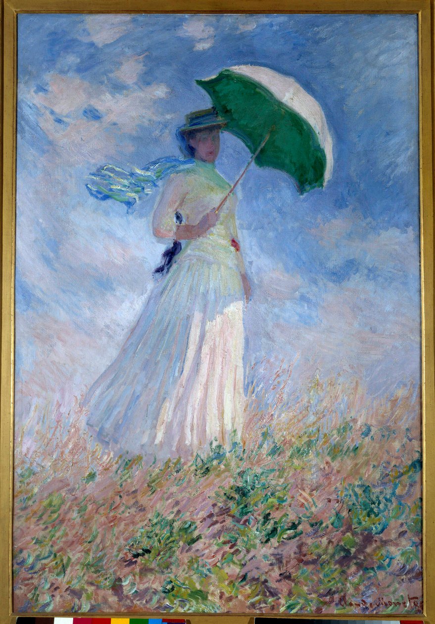 Vrouw met een Parasol naar Rechts Gekeerd door Claude Monet
