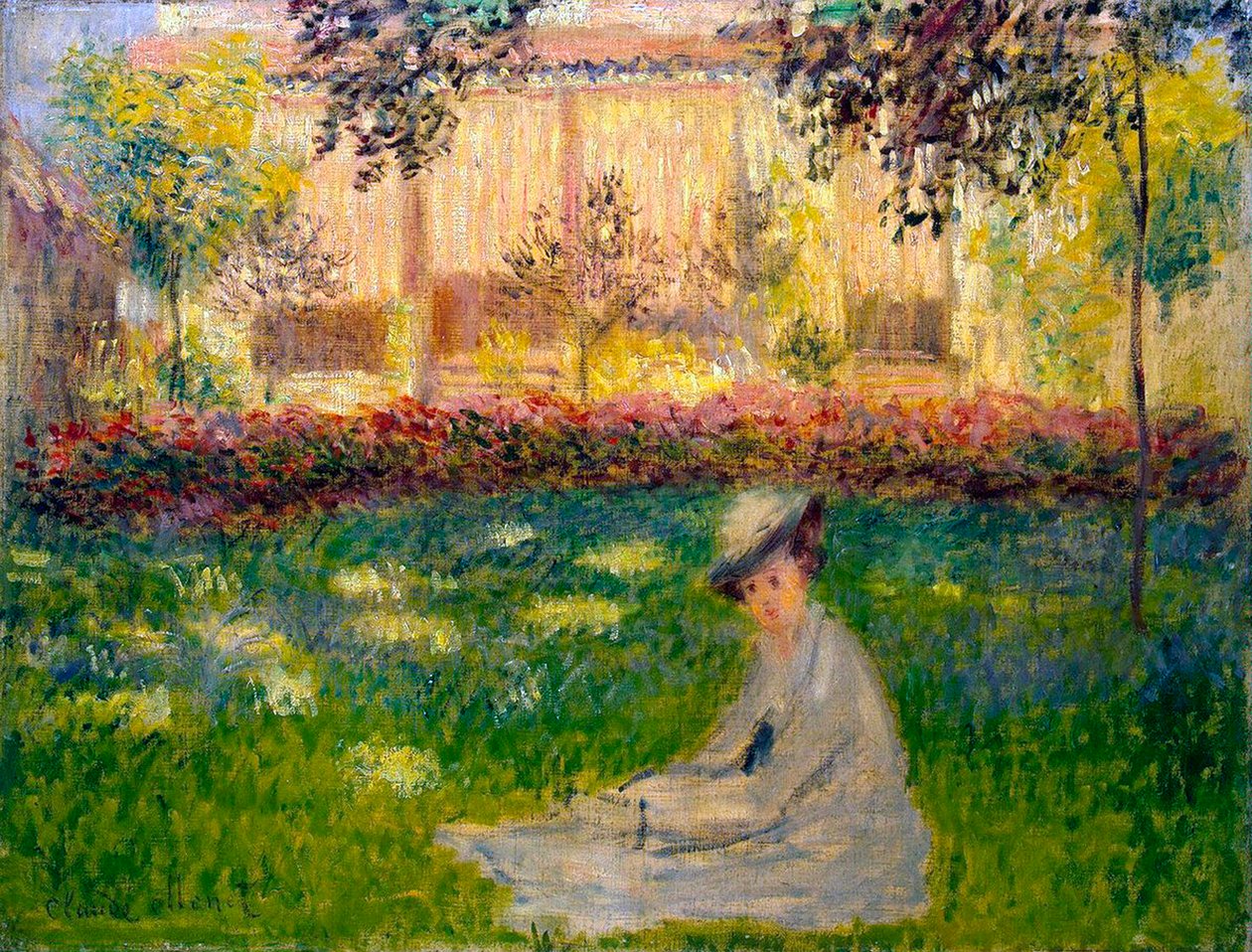 Vrouw in een tuin, 1876 door Claude Monet
