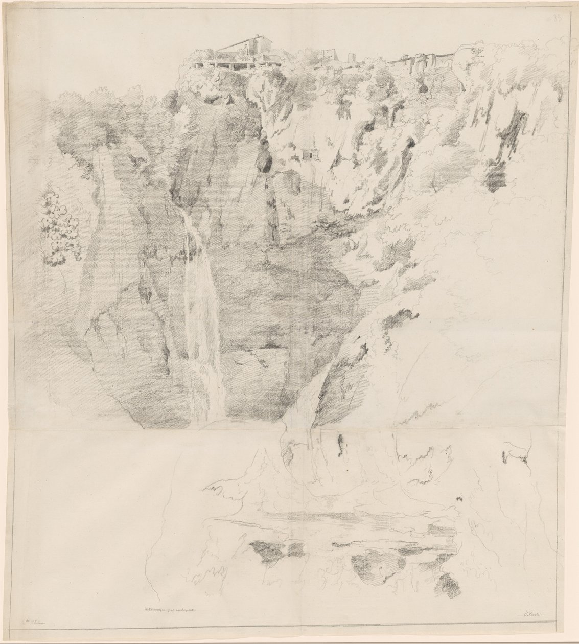 Kliffen met een Waterval bij Tivoli door Claude Thienon