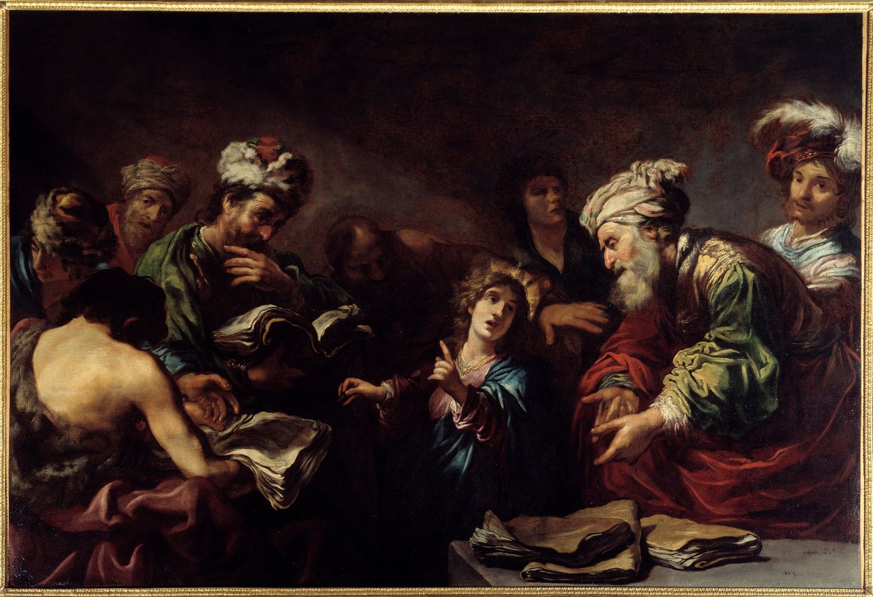 Jezus tussen de dokters. door Claude Vignon