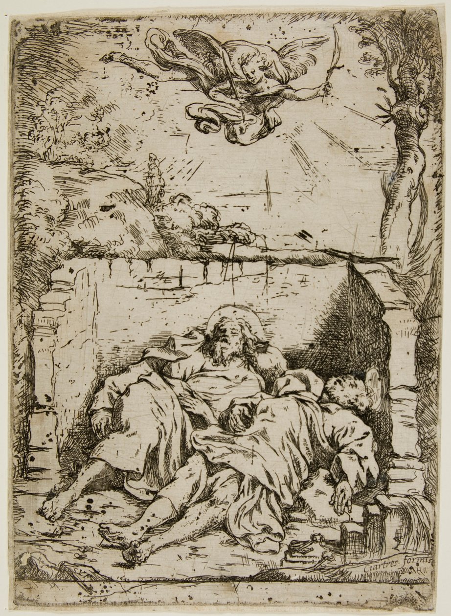 De lichamen van de heiligen Petrus en Paulus in hetzelfde graf door Claude Vignon