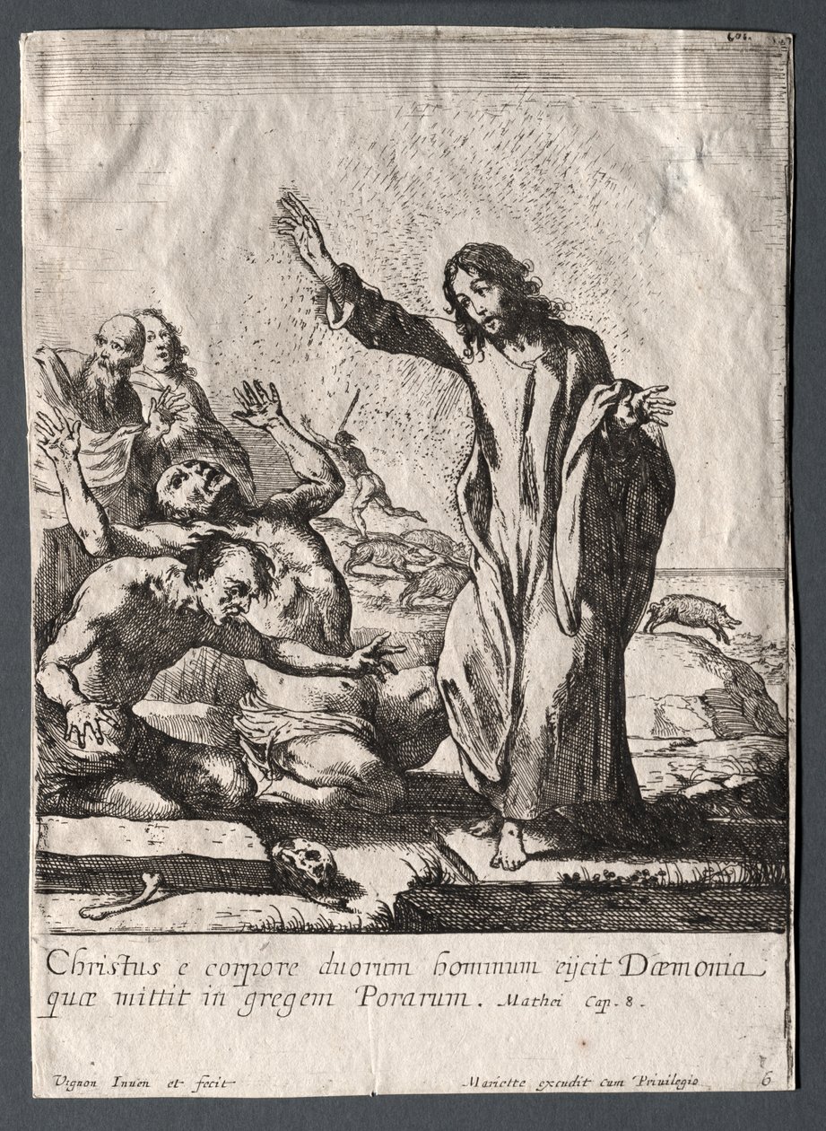 De Wonderen van Jezus Christus: Christus Bevrijdt de Bezete door Claude Vignon