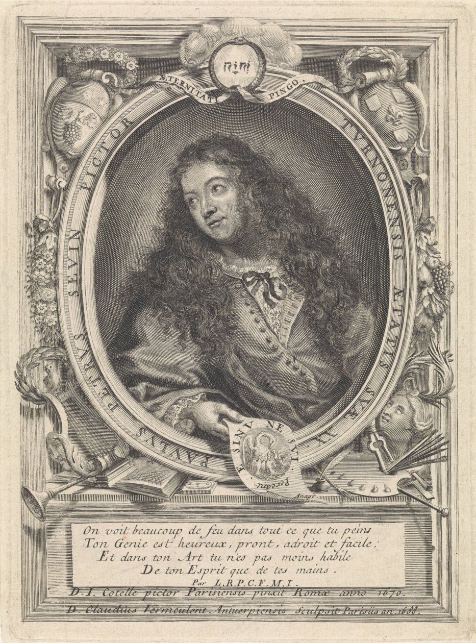 Portret van de schilder Petrus Paulus Sevin van Tours door Claudius Vermeulen