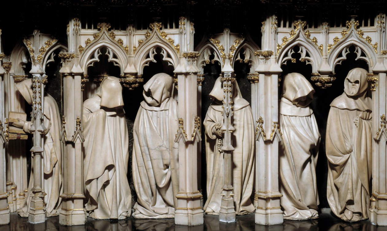 De boetelingen van het graf van Filips de Stoute (1342-1404) Beeldhouwwerk door Claus Sluter (1350-1406) 15e eeuw. Dijon, Museum voor Schone Kunsten door Claus Sluter