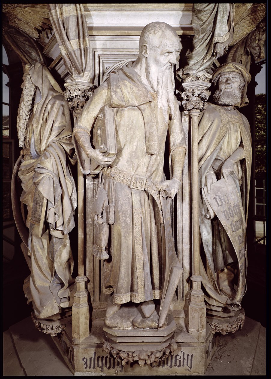 De Put van Mozes, detail van Jesaja van de zeshoekige sokkel door Claus and Malouel, Jean Sluter