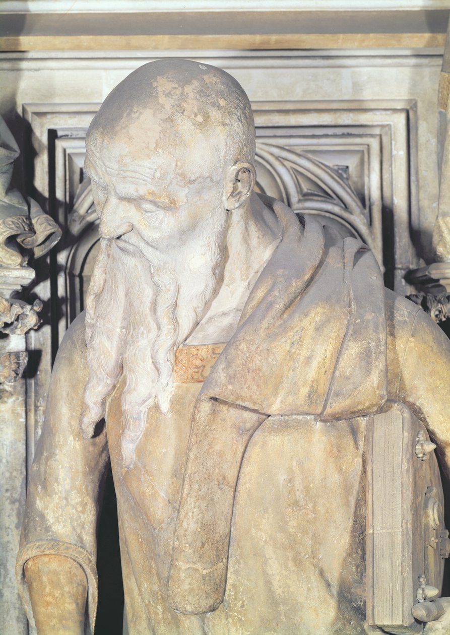 De Put van Mozes, detail van Jesaja van de zeshoekige sokkel door Claus and Malouel, Jean Sluter
