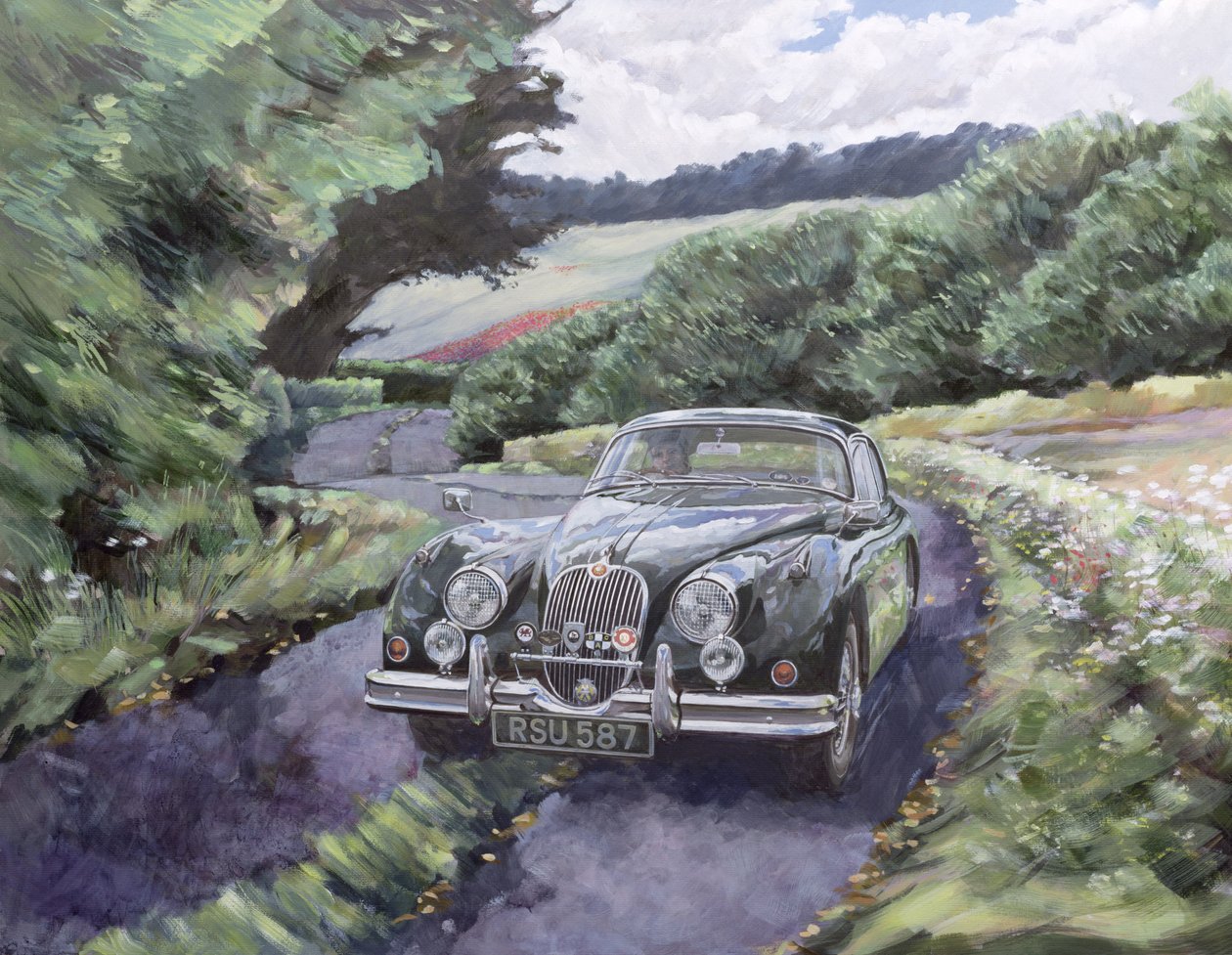 Jaguar XK150 Cruisen door Clive Metcalfe