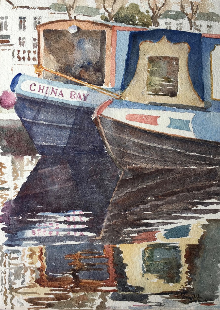 Klein Venetië, vroege lente, 2017 (aquarel) door Clive Wilson