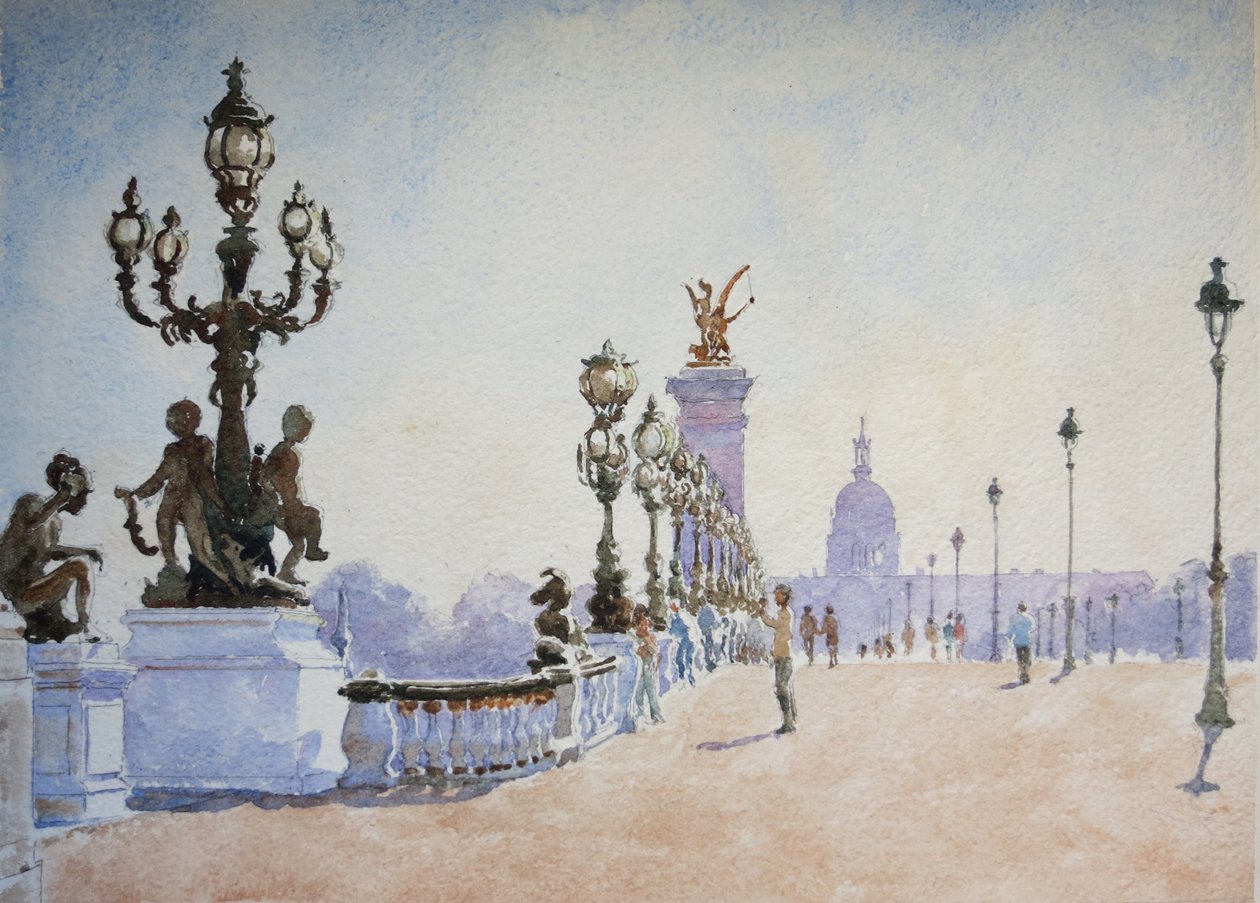 Pont Alexandre III, Parijs, 2007 (aquarel) door Clive Wilson