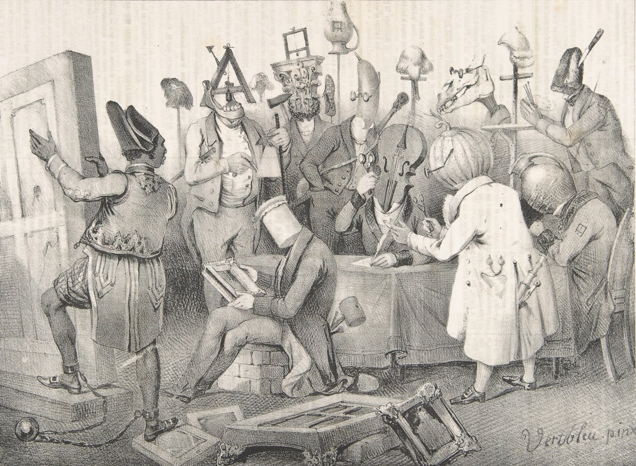 Beroemde schilderjury. Salon van 1841, 20 maart 1841 door Clément Pruche