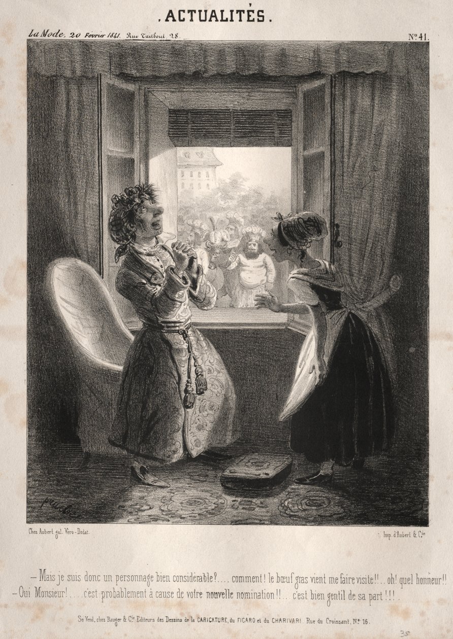 Actualités: ---Mais je suis donc un personnage bien considerable? door Clémente Pruche