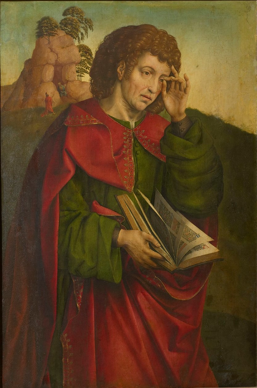 Sint Johannes de Evangelist Huilend, ca. 1500 door Colijn de Coter