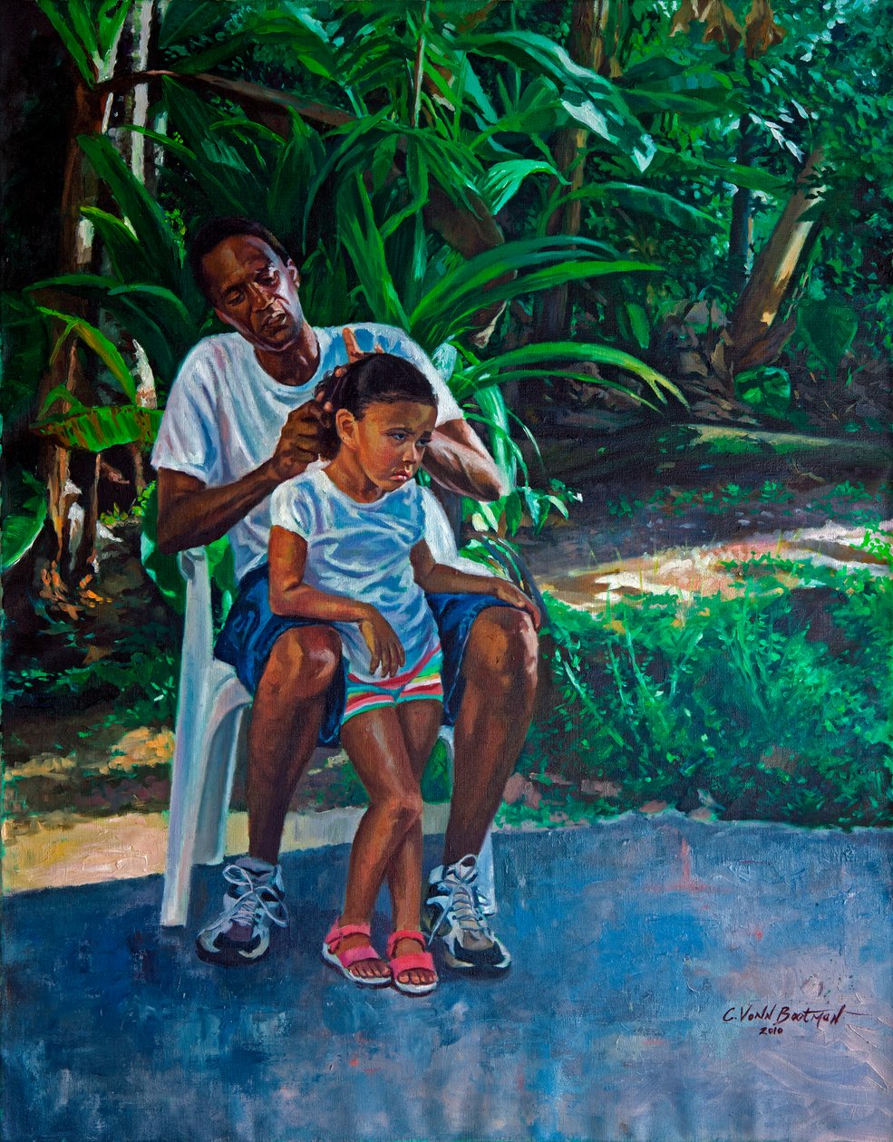 Grootvader en kind, 2010 door Colin Bootman