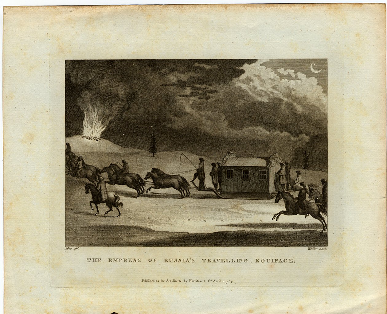 De keizerin van Rusland reist door het land, 1784 door Conrad Martin Metz