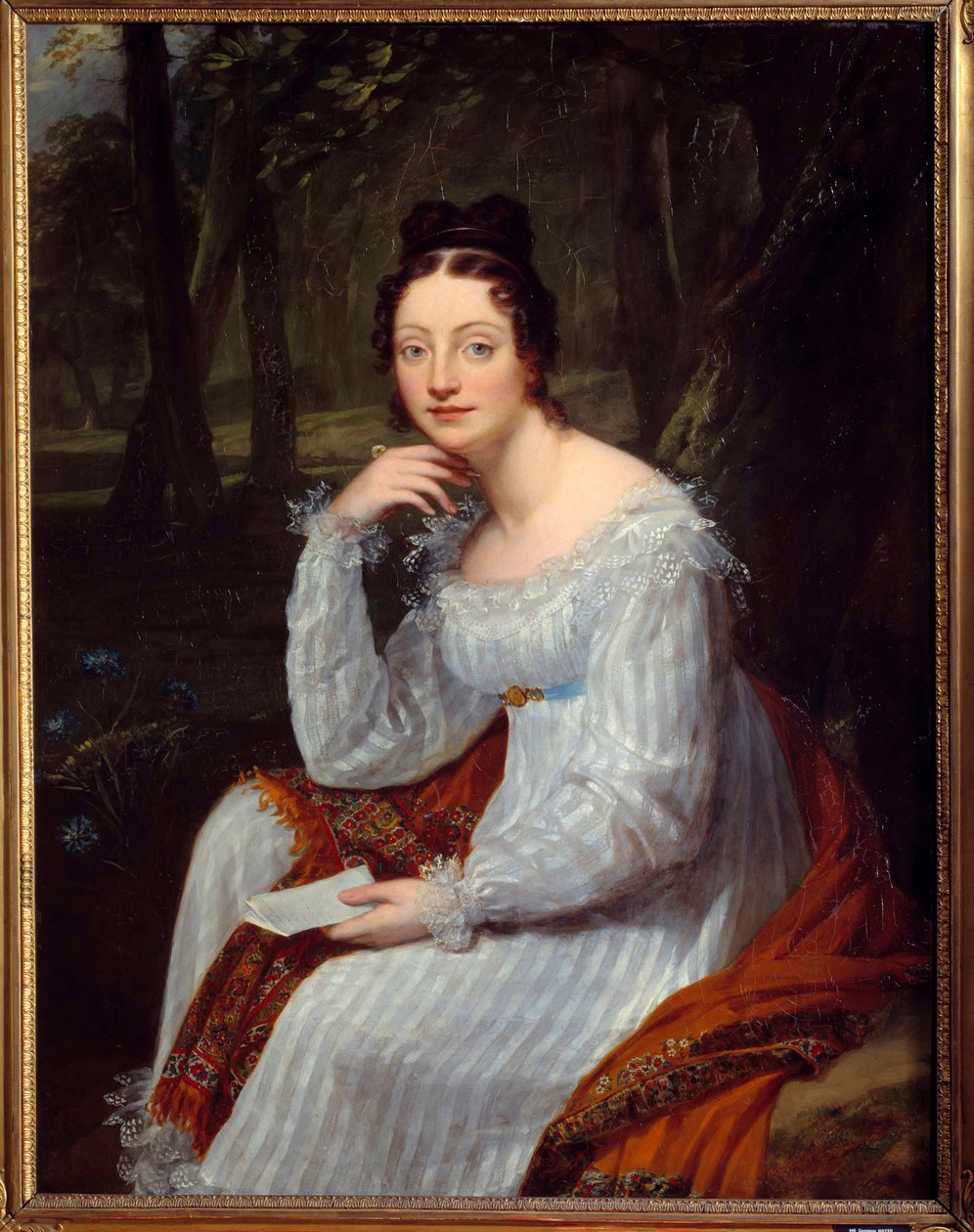 Portret van Amable Tastu (1798-1885), geboren Sabine Casimire Amable Voiart, Franse schrijfster en librettist door Constance Marie Mayer Lamartiniere