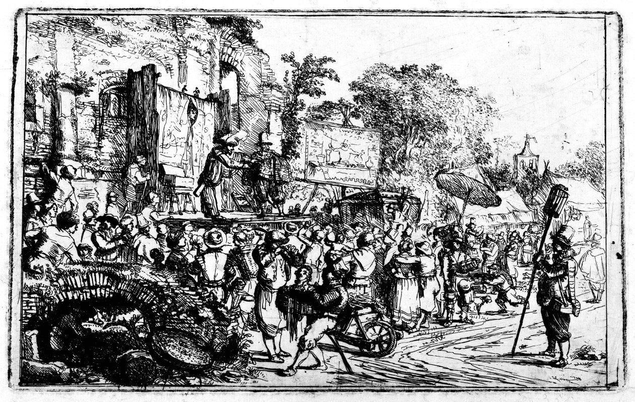 Kermis met twee kwakzalvers door Constantin Daniel van Renesse