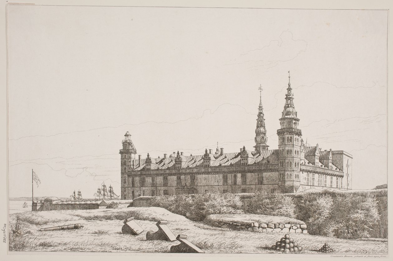 Deens: Kronborg gezien vanaf de noordwestkant door Constantin Hansen