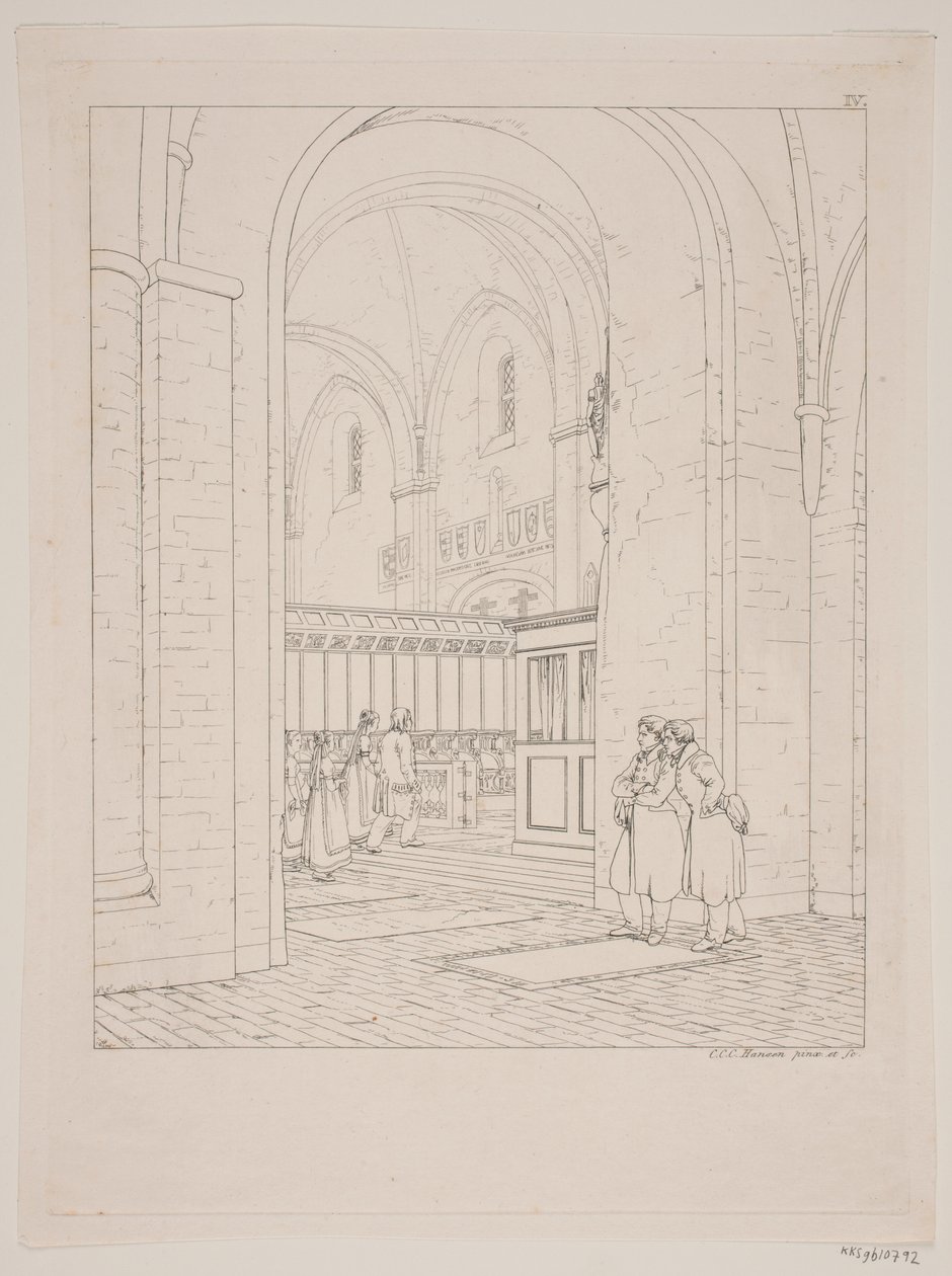Deens: Een deel van het koor in de kerk van Ringsted door Constantin Hansen