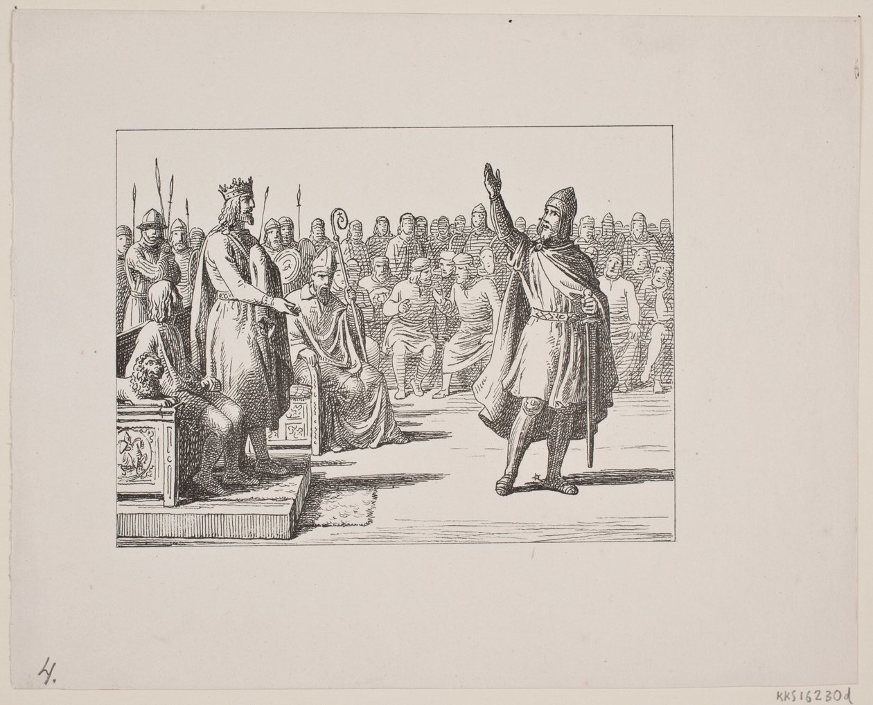 Illustratie voor Svend Grundtvig, "Marsk Stig: Deense Volkslied uit de 13e Eeuw", 1861 door Constantin Hansen