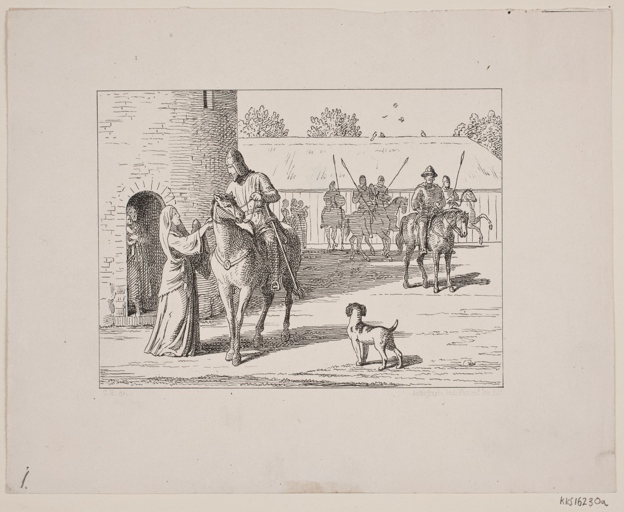 Illustratie bij Svend Grundtvig, "Marsk Stig: Deense Volkslied uit de 13e eeuw", 1861 door Constantin Hansen