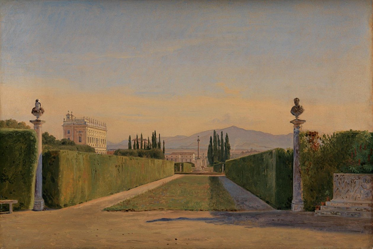 In de tuinen van de Villa Albani, Rome door Constantin Hansen
