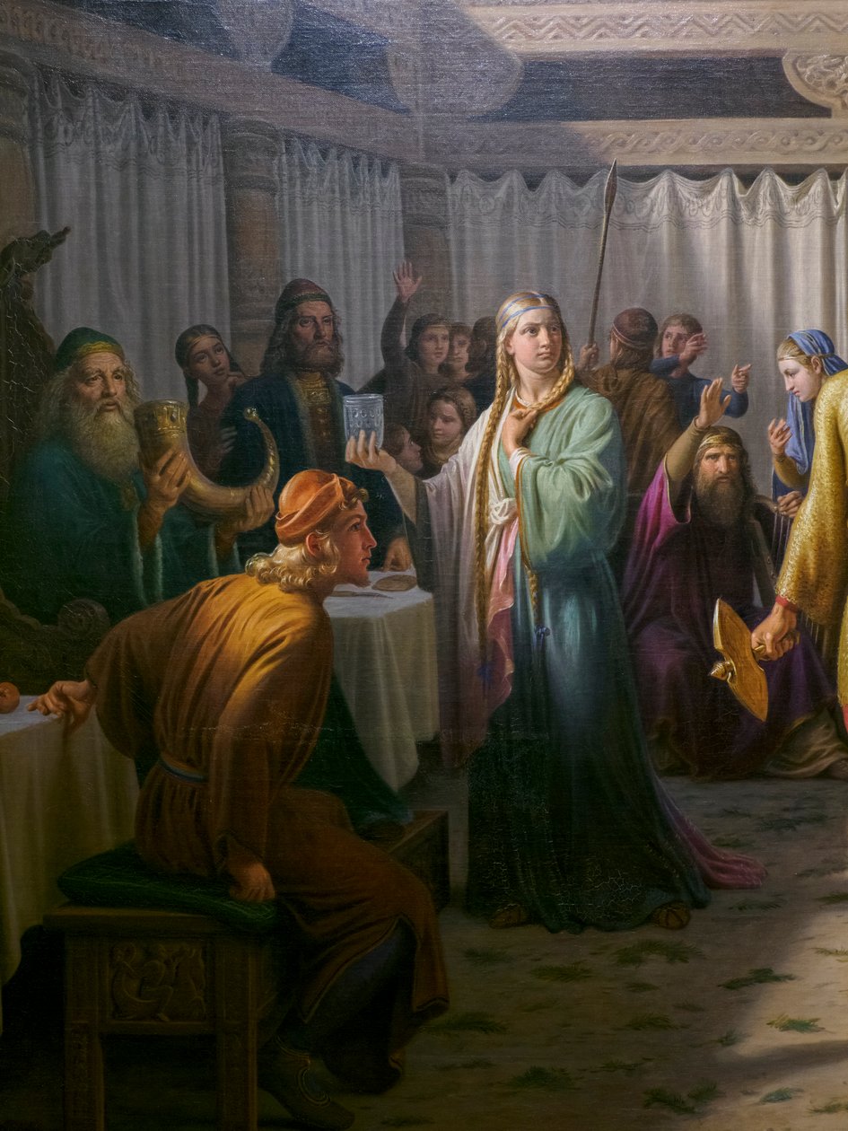 Het feest van Ægir, detail door Constantin Hansen