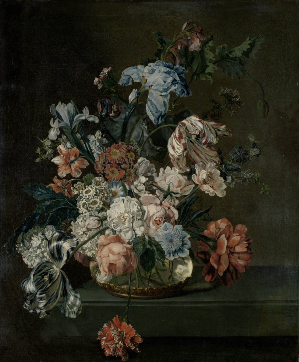 Stilleven met bloemen door Cornelia van der Mijn (signed by artist)