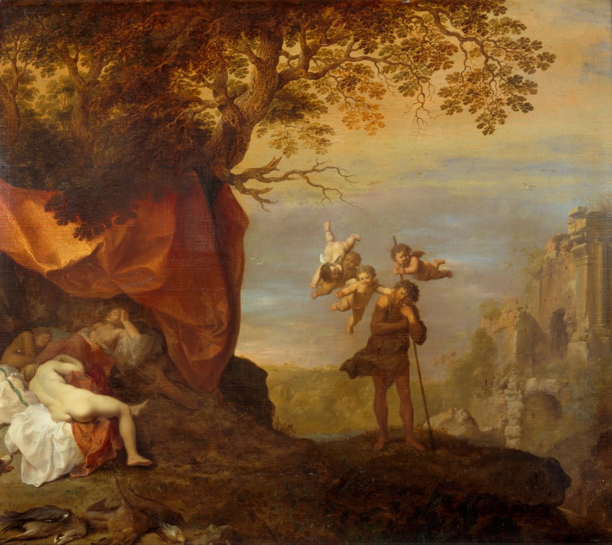 Cimon en Iphigenia door Cornelis van Poelenburch