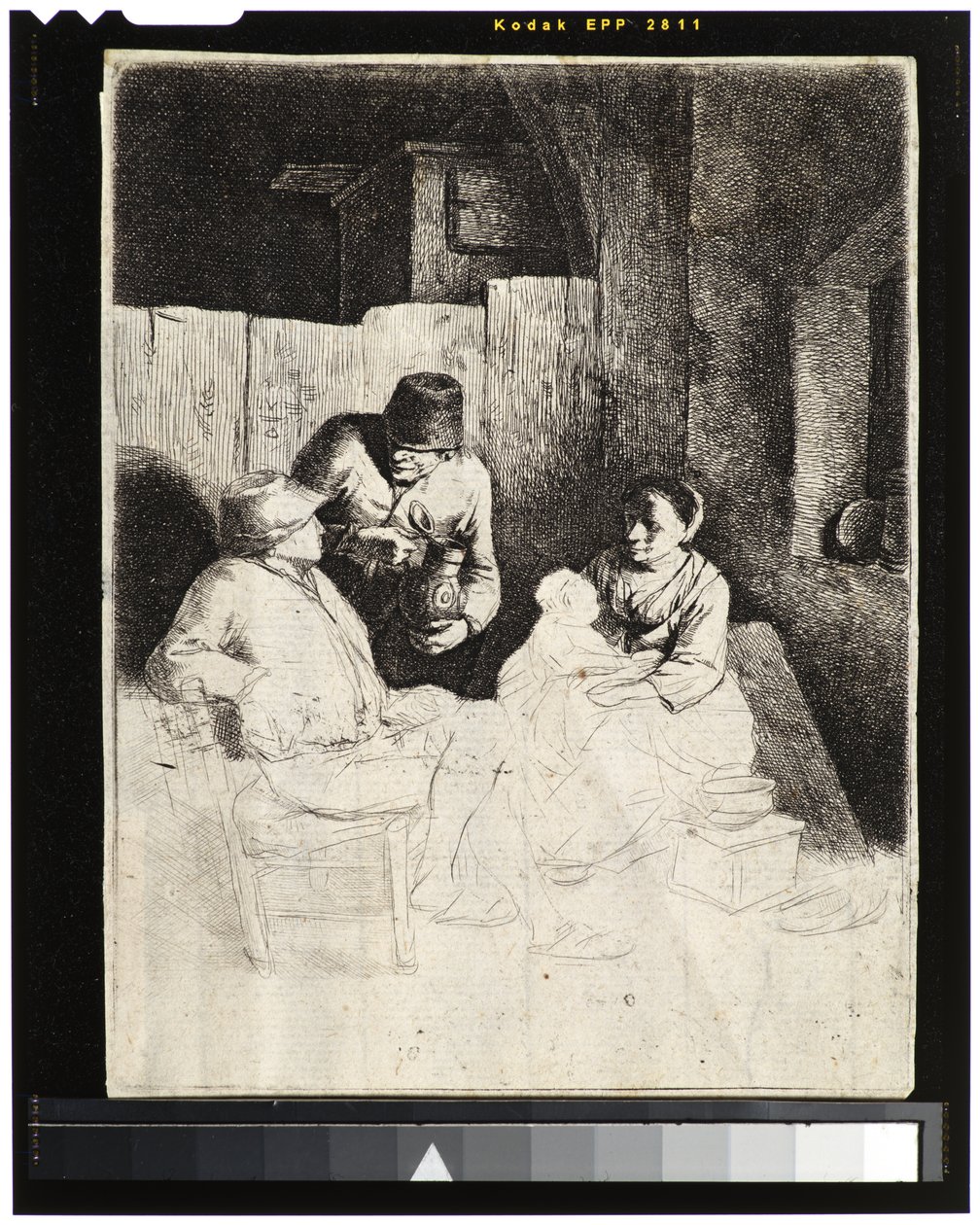 Moeder en Kind met Boeren in een Herberg door Cornelis Pietersz Bega