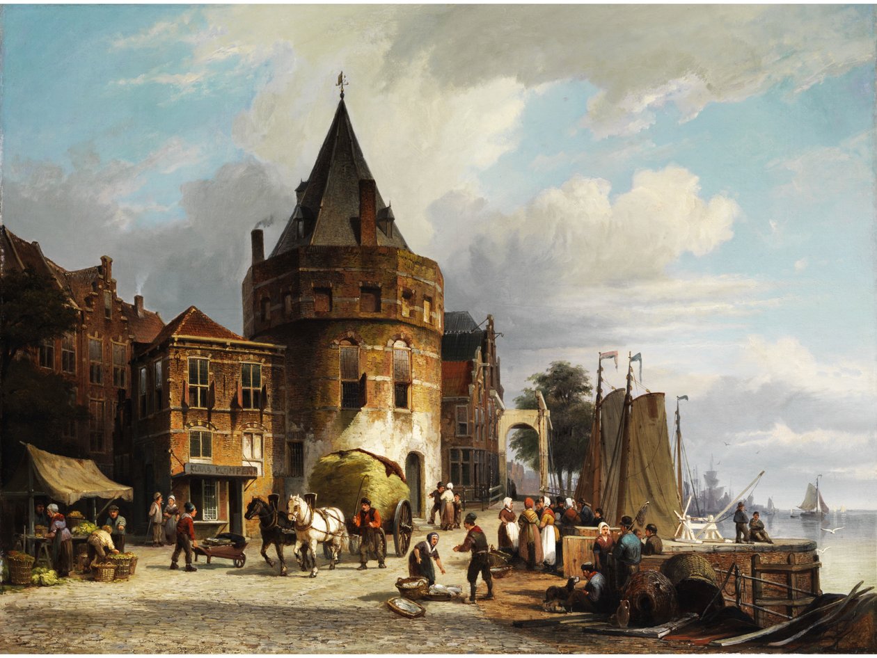 De Schreierstoren in Amsterdam door Cornelis Christiaan Dommersen