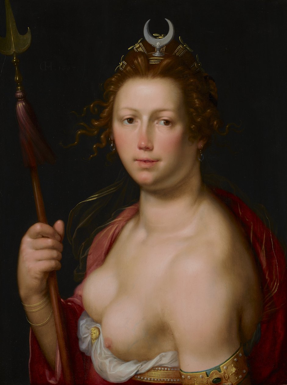 Diana als godin van de jacht door Cornelis van Haarlem