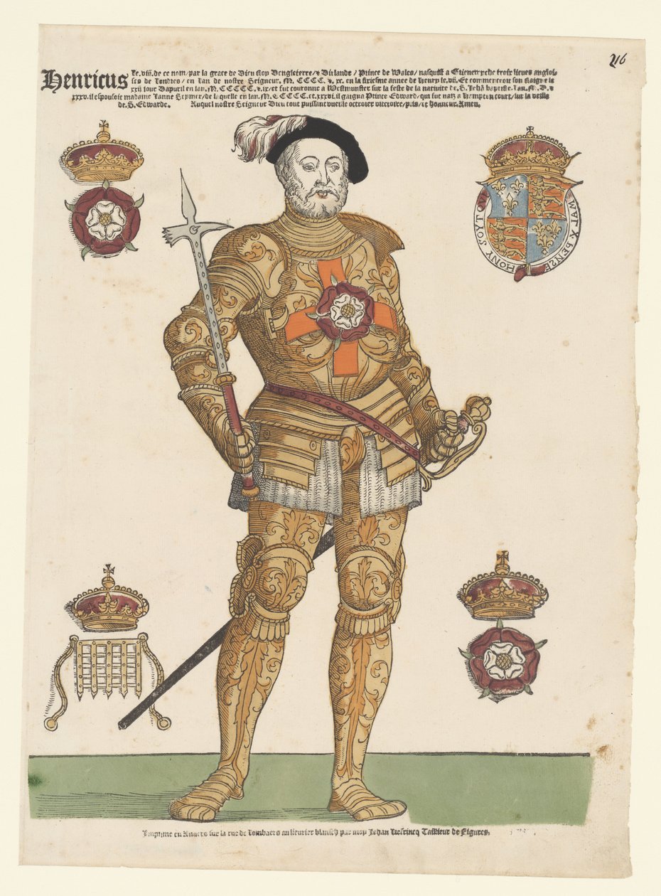 Portret van Hendrik VIII van Engeland door Cornelis Anthonisz. (manner of)