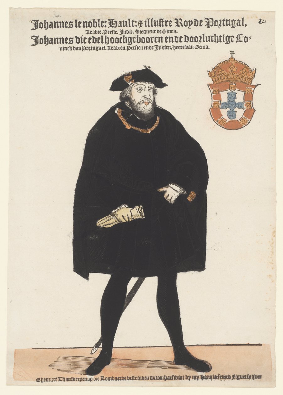 Portret van Johannes III van Portugal door Cornelis Anthonisz. (manner of)