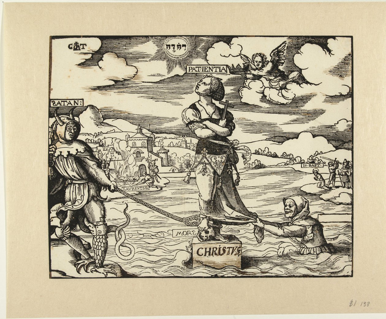 Geduld op een steen in het water door Cornelis Anthonisz.
