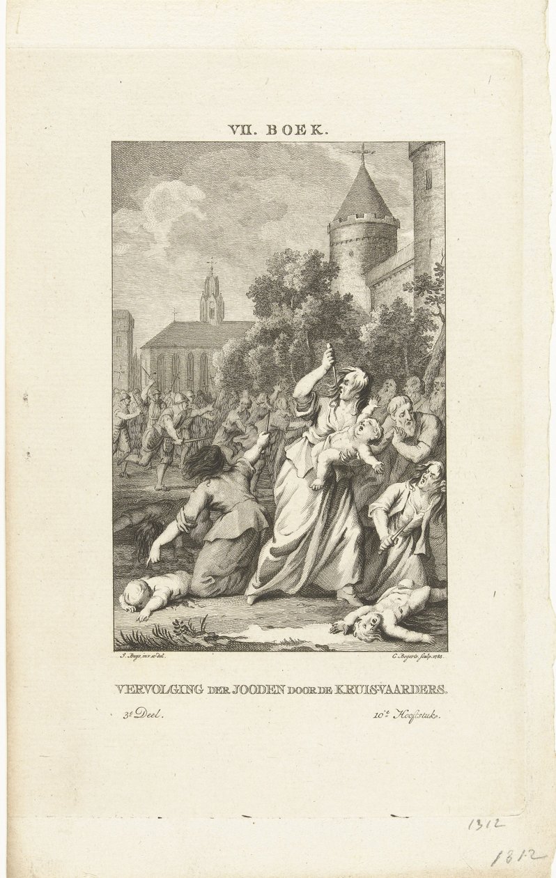 Vervolging van de Joden door de kruisvaarders, 1784 door Cornelis Bogerts