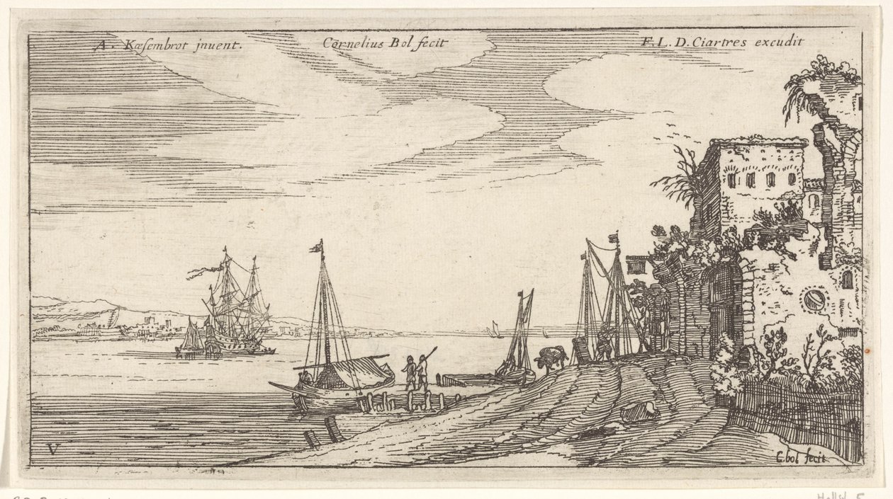 Herberg aan de haven door Cornelis Bol