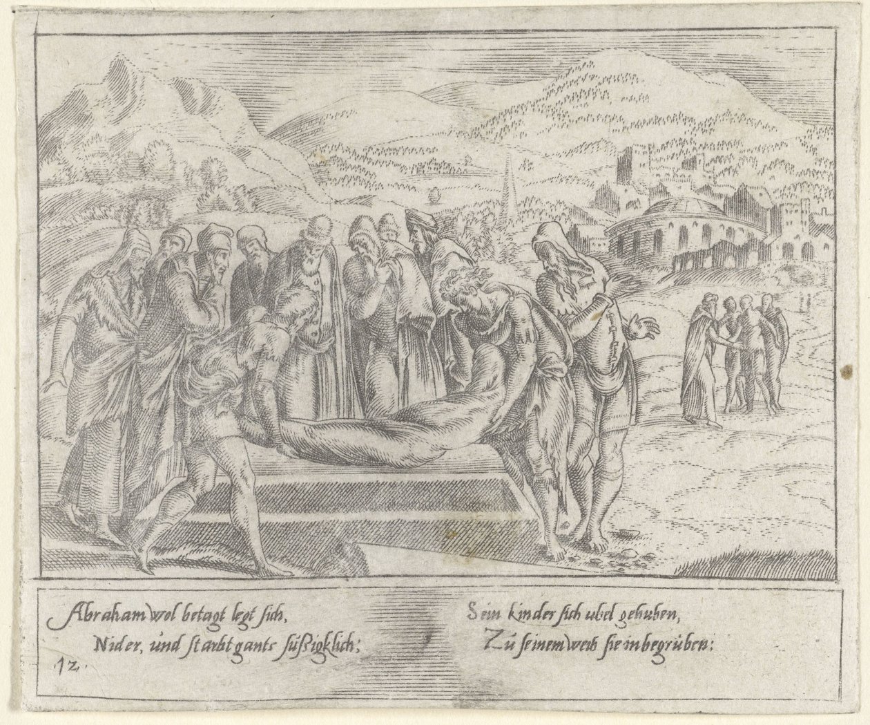 Begrafenis van Abraham door Cornelis Bos
