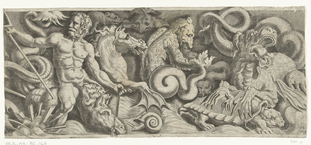 Fries met de triomf van Neptunus, rechter plaat door Cornelis Bos